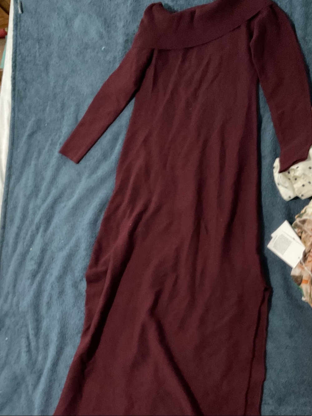 Splendid Off-Shoulder Maxi Dress in Wine